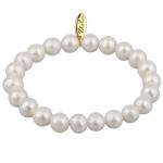 Браслет (жемчуг белый 9-10мм; покрытие золото)