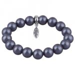 Браслет (Майорка 12мм черничная; покрытие родий)