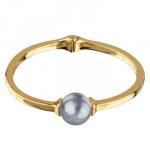 Браслет (Майорка серо-голубая 16мм; покрытие золото)