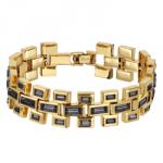 Браслет Богемия 18-20см (кристаллы SW темно-серые; покрытие золото)