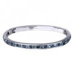 Браслет Квадро (кристаллы SW джинс, аквамарин; покрытие родий)