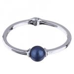 Браслет (Майорка черничная 16мм; покрытие родий)