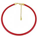 Колье (вставки: Текстиль красный; покрытие: Золото)JHN9729