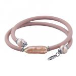 Браслет Гевея (жемчуг розовый, каучук розовый; покрытие родий)