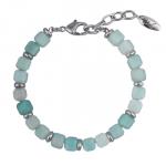 Браслет Селена (амазонит 8мм; покрытие родий) 17-21см