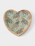 Блюдо в форме сердца «Мудрый слон», 20.5?20?2.3 см, дерево манго