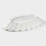 Блюдо Magistro «Ромашка», d=32.5 см, овальное, фарфор, белое