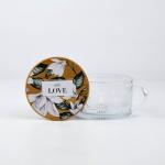 Кружка с крышкой стеклянная With love, 450 мл