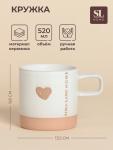 Кружка SL Home «Сердце», 520 мл, 13.5?9.6?9.8 см, керамика, белая