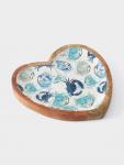 Блюдо в форме сердца «Крабы», 20.5?20?2.3 см, дерево манго