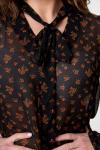 Блуза ANELLI 1233 черный с цветами