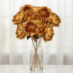 Букет Пионов 9шт FLOWERS GLAMOUR 60см золотые