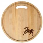 Доска разделочная d28см Мустанг с желобками, береза (уп.35) (18.238)