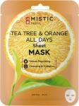 MISTIC TEA TREE & ORANGE ALL DAYS Sheet MASK Тканевая маска для лица с экстрактами чайного дерева и апельсина 24мл
