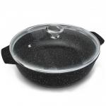 Жаровня литой алюминий 3л «Neva Granite» со стекл. крышкой NG6530