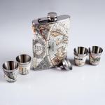 Подарочный набор «Мир»: фляжка 270 мл, воронка, 4 стопки