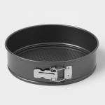 Набор форм для выпечки Доляна «Элин. Круг», 3 предмета: d=22/24/26 см, съёмное дно, антипригарное покрытие, чёрный