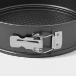 Набор форм для выпечки Доляна «Элин. Круг», 3 предмета: d=22/24/26 см, съёмное дно, антипригарное покрытие, чёрный