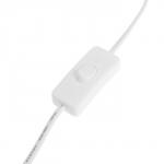 Патрон на гибкой ножке под лампу E27, 20 см, с выключателем, белый, 220 В