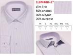 1LBM48H+2* (L-4XL) 6шт. Сорочка мужская, дл.рукав, полупритал., сиреневый, BROSTEM