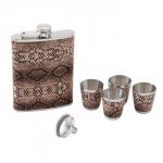 Подарочный набор «Питон»: фляжка 240 мл, 4 рюмки, воронка