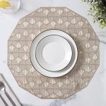 Салфетки сервировочные на стол Доляна «Гипноз», 4 шт., d=38 см, золотые