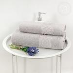 Полотенце махровое "Ажур" (светло-серый)