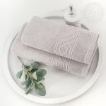 Полотенце махровое "Ажур" (светло-серый)