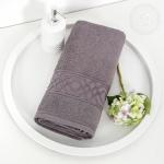 Полотенце махровое "Ажур" (темно-серый)