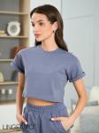 Трикотажный женский кроп-топ LINGEAMO серый ВФ-15 (84)