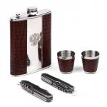 Подарочный набор «Рептилия»: фляжка 240 мл, 2 ножика, 2 стопки