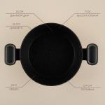 Кастрюля - жаровня SL Home, d=26 см, h=7 см, антипригарное покрытие, индукция, алюминий, чёрная