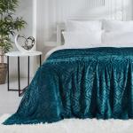 Плед флисовый "Узор" индиго