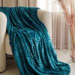 Плед флисовый "Узор" индиго