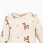 Боди детское «Крошка Я» Mery Xmas, рост 80-86 см, бежевое