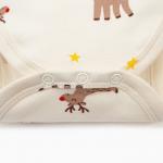 Боди детское «Крошка Я» Mery Xmas, рост 62-68 см, бежевое