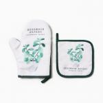 Кухонный набор «Денежное дерево»: варежка-прихватка 20?27 см, прихватка 17?17 см