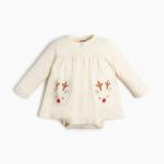 Боди детское - платье «Крошка Я» Mery Xmas, рост 80-86 см, бежевое