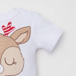 Боди детское «Крошка Я. Оленёнок», рост 62-68 см, белое