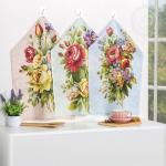 Набор полотенец из рогожки "Пионы"