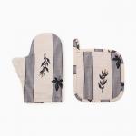 Кухонный набор «Этель» Leaves: варежка-прихватка, прихватка 100% хлопок, репс 220 г/м?
