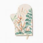 Кухонный набор Этель «Хлопок», варежка-прихватка 20?28 см, прихватка 19?19 см, 100% хлопок