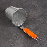 Корзинка для картошки фри Шафран, высота 31 см, деревянная ручка, металл