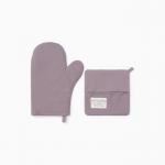 Кухонный набор Этель Kitchen, варежка-прихватка 18?29 см, прихватка 19?19 см, сиреневый