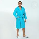 Халат запашной с воротником (бирюзовый)