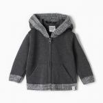 Джемпер вязаный Крошка Я на молнии рост 68-74 см, графит