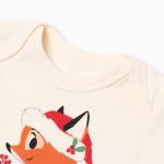 Боди детское с длинным рукавом «Крошка Я» Christmas, рост 62-68 см, молочное