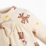 Боди - платье детское «Крошка Я» Merry Xmas, рост 80-86 см, бежевое