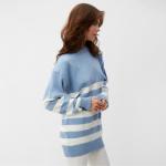 Джемпер женский MINAKU: Casual collection, экрю, синий, размер 50