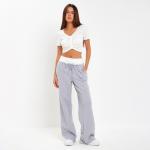 Брюки с двойной резинкой женские MIST, размер 48, серые